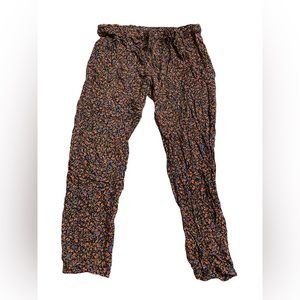 Floral Drawstring Flowy Straight Leg Elastic Waistpant Women’s Pink Star